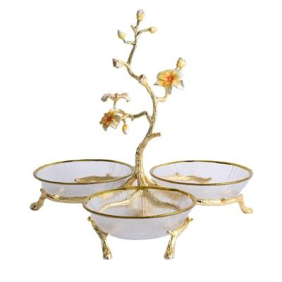 China New high-end stocked light luxury home fruit dish living room tea table ornaments snack dish dried fruit dish luxury for sale