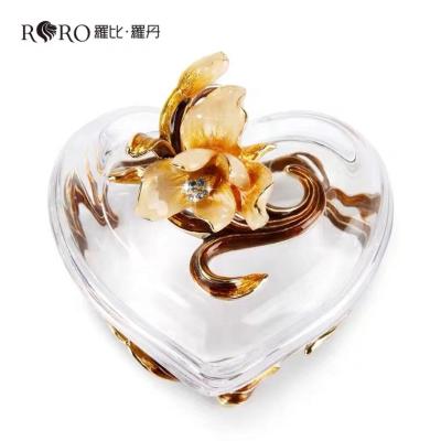 China Wholesale Luxury Glass Jewelry Box Neo Chinese Style Retro Fashion Bow Necklace Jewelry Box Candy Glass Jar Light for sale