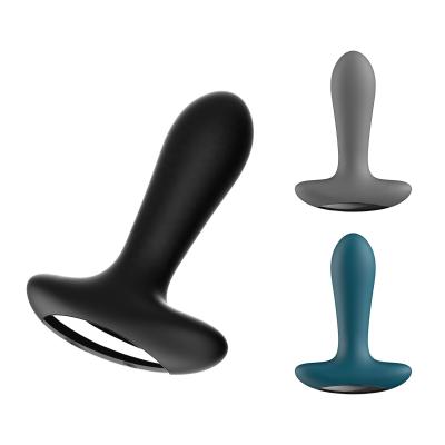 China 100% Waterproof Anal Sex Toys Light Weight Silicone Wireless Rechargeable Electric Led Vibrating Anal Plug For Men for sale