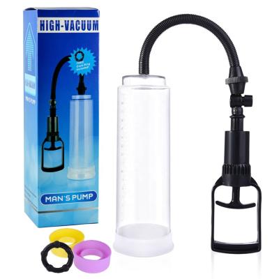 China Original Cheap Manual Three Color Silicone Sleeves Vacuum Penis Pump Enhancement With 3 Sleeves for sale