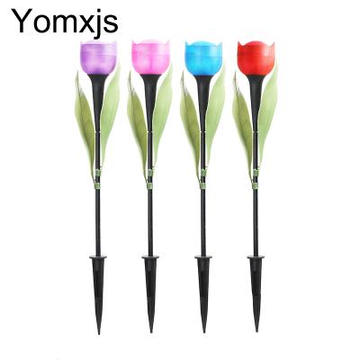 China Garden Yomxjs Lights for Decoration Party Outdoor Garden Lamp Solar Tulip Flower Shape LED Solar Lights for sale