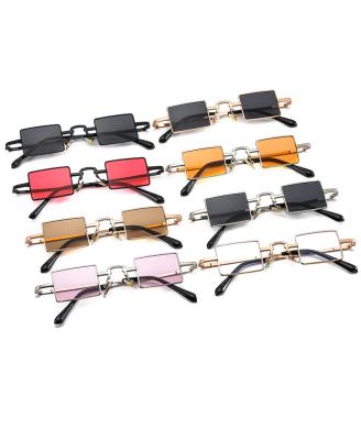 China New Fashion Square Square Sunglasses Women PC Lens Colorful Metal Frame Custom Designer Rectangle Sun Glasses for sale