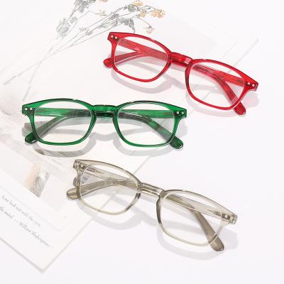 China Fashion Sunglasses 2021 Wholesale Women's High Quality Square PC Frames Colorful Reading Glasses for sale