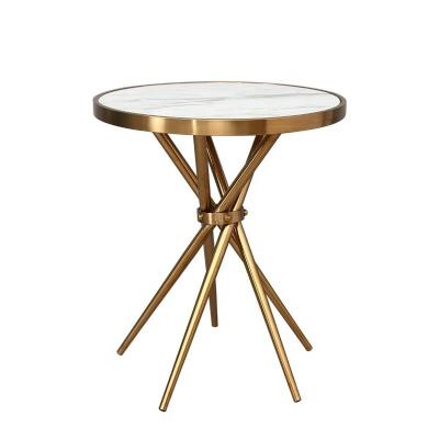 China Factory Round Table (Other) Living Room Furniture Gold Adjustable Side Small Stainless Steel Cafe for sale