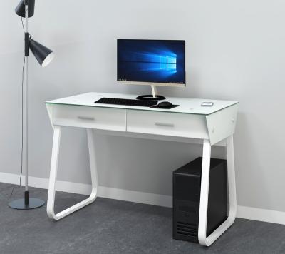 China Cooling Popular Classic Modern Tempered Glass Top Office desk Hot Sale Table Wood Computer Desk  Bedroom Study Desk with drawers for sale