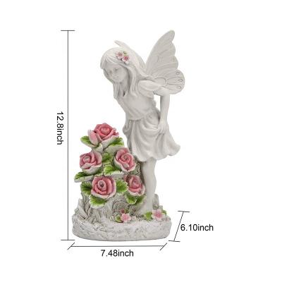 China Solar Powered Resin Angel Sculpture by Angel Garden Statue Outdoor Decor from Europe Garden Figurines for sale