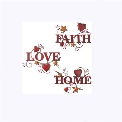 China Practical Promotional Metal Country Wall Art Home Faith Love Home Decoration Wall Art Europe 3 Set for sale