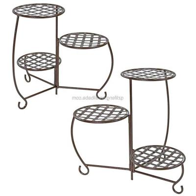 China Other Bronze Triple Planter Rack Shelf Holds Flower Pot for sale