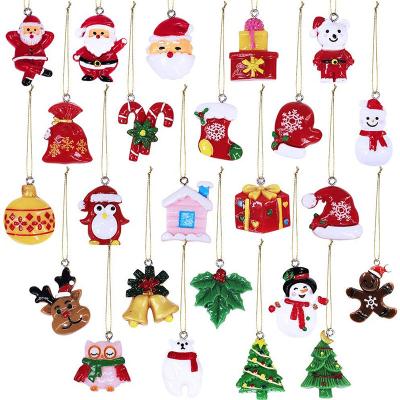 China Holiday Decoration Christmas Gifts for Kids Resin Miniature DIY Kit Christmas Tree Ornaments Pendant Decoration for sale