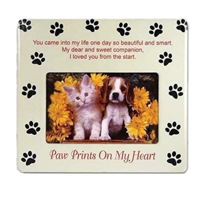 China Memorial Pet Picture Frame Paw Print Pet Picture Photo Frame for sale