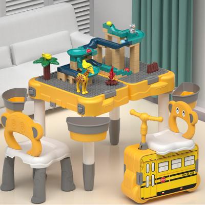 China Construction Toy Suitcase Chair Storage Box Track Bead Blocks Toys Table Building Bricks for sale