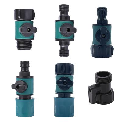 China Valve controls water on/of 1/2 3/4 Inch Thread Garden Irrigation Water Hose Adapter Fittings Faucet Quick Connector for sale