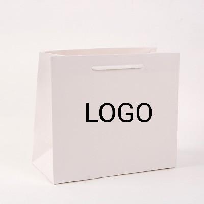 China White Card Packing Bag Monochrome Horizontal Portable Paper Bag zu verkaufen