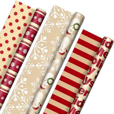 China Uncoated Reversible Gift Box Wrapping Paper Rustproof  Christmas Wrapping Paper zu verkaufen