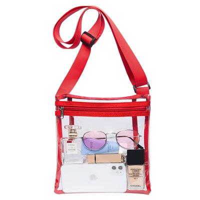 China Multifunctional Wholesale Clear Clear Shoulder Bag Purse Transparent Cross - Body Bag With Extra Inner Pocket for sale