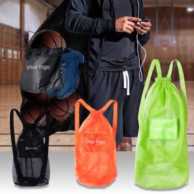 China New Polyester Drawstring Sports Bag Basketball Shoes And Carry Bag For Daily Sports Gym Recycling for sale