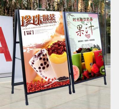 China Metal With PVC Metal Advertising Boards Stand Up Free Standing Display One Side Double Frame Poster Holder for sale