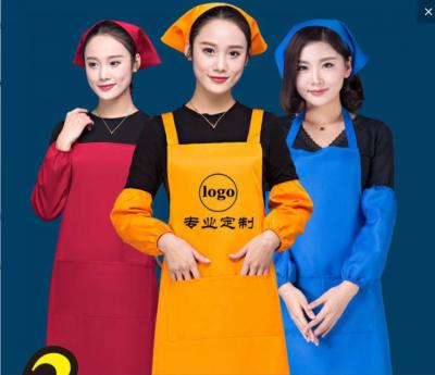 China Factory direct 100% cotton kitchen cleaning apron with logo custom for sale