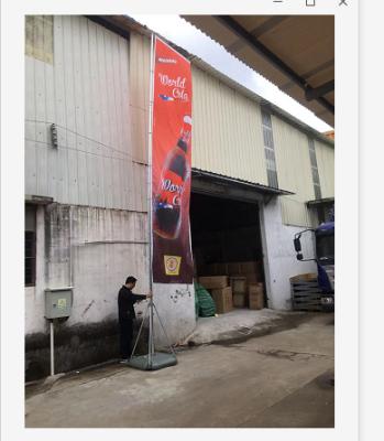 China Advertising 7m Telescopic Giant Flag Pole With Water Tank Base for sale