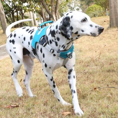 China Adjustable DETACHED Outdoor Training No Pull Pet Vest Dog Harness Tactical Dog Harness Large Dog Harness for sale