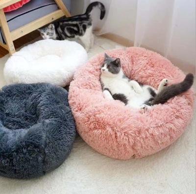 China C&C Sustainable Pet Products Luxury Pet Supplies Bed Raised Plush Felt Round Small Egg Dog Cat Luxury Pet Bed for sale