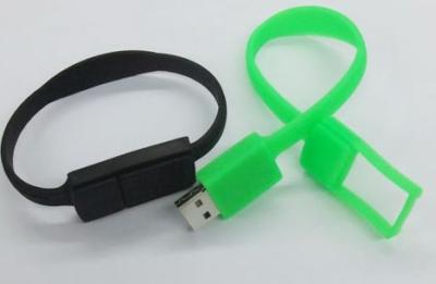 China Logo printed Slicone wristband USB, usb flash memory for sale