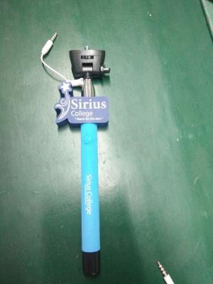 China Custom design logo pvc/rubber/silicon Cable Wired Selfie Handheld Stick Monopod ,cartoon wired Selfie Stick for sale