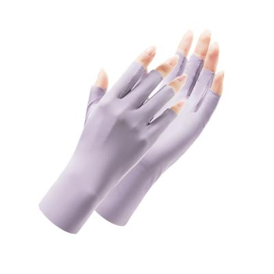 China Breathable/Non Slip UV Protection/New Sporty Durable Anti-ultraviolet Milk Silk Half Finger For Nail Lamp UV Light for sale