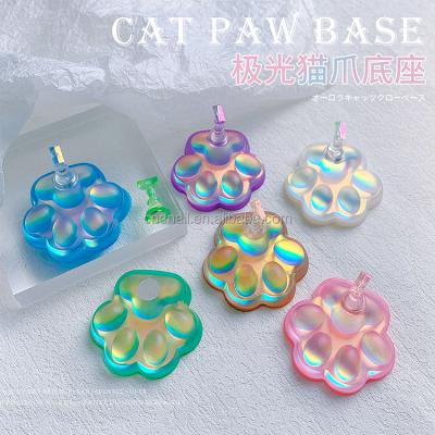 China Easy To Apply Manicure Practice Nail Base Base Nail Dish Display Bracket Magic Aurora Love Cat Claw Fixed Nail Rest for sale