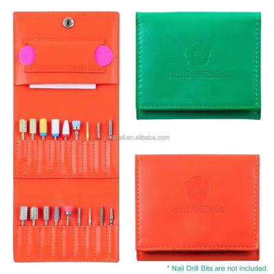 China Salon Professional Nail Drill Bits Display Storage Tool 18 Holes Portable Grinding Polishing Main Bag for sale