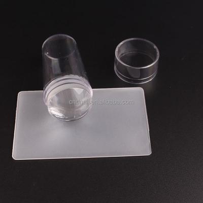 China Hot Jelly Head Nail Manicure Clear Silicone Nail Art Stamper Scraper Transparent Stamp Professional Salon Stamping Tools for sale