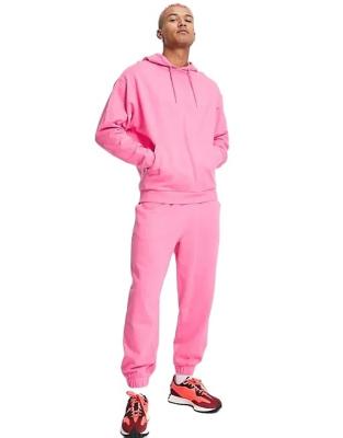 China Breathable organic tracksuit with oversized hoodie and oversized joggers in pink sweatsuit tracksuit for men for sale