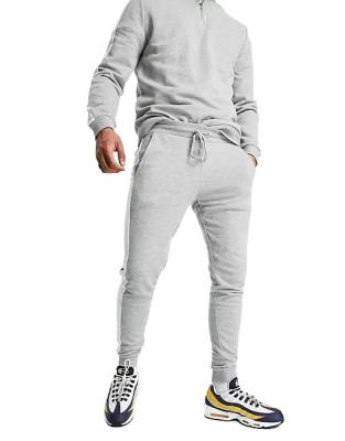 China New Arrival Men Tracksuit High Quality Breathable Half Track Zipper Top Skinny Jogger With Side Stripe Sweatsuit Logo Stripe Custom Tracksuit for sale