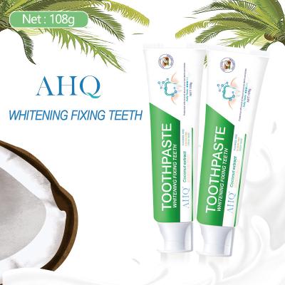 China Anti-Cavity AHQ Coconut extract toothpaste Prevent Cavities and  lessen teeth staining 108g OEM/ODM service toothpaste manufacturer for sale