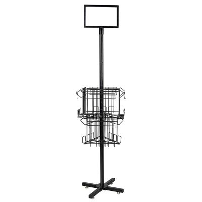 China Single-sided Three Tier Iron Fruit Basket Black Powder Coated Round Shape Fancy Basket Customized Shape Wholesale Iron Wire Basket for sale