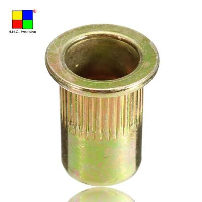 China Furniture And Machine Brass Flat Head Threaded Blind Tubular Rivet Nut Inserts for sale