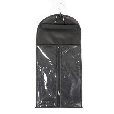 China Customized Portable Black Plastic Logo Hair Wig Packaging Bag Eco-friendly Extension Carrier for sale