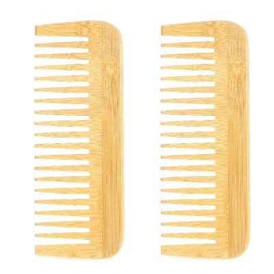 China Home Use 16cm Cheap Portable Hotel Hair Comb Anti Static Bamboo Wide Tooth Comb for sale