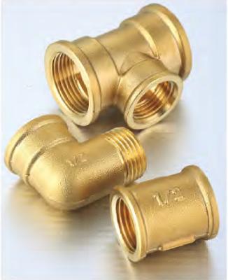 China Full Range Coupler Plumbing Brass Pipe Connector Threaded Fitting Copper Conduit Elbow Tee Fittings Male Female Equal for sale