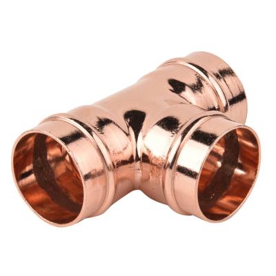 China Factory Solder Ring Plumbing Welding Wholesale 8mm Custom Copper Equal Tee for sale