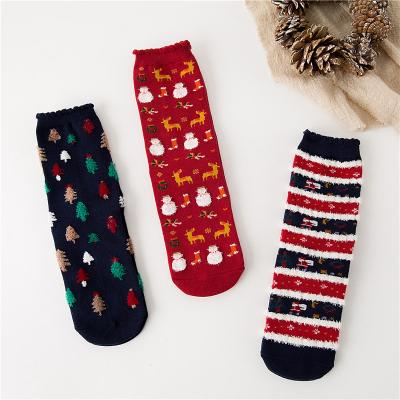 China Antibacterial Women Special Girls Socks Fuzzy Cute Animal Sleeping Winter Christmas Holiday Soft Warm Slipper Socks for sale