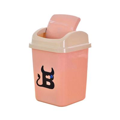 China Devil Sustainable Household Plastic Trash Bin For Kitchecn Waste Basket Bathroom Living Room Waste Storage Bins Bin With Swing Lid for sale