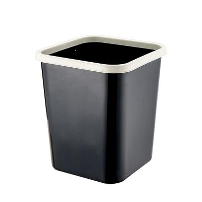 China Viable Lightweight Luxury Square Waste Bins Storage Bins Kitchen Living Room Bedroom Basket Ring Large Trash Can Press Waste Bins for sale