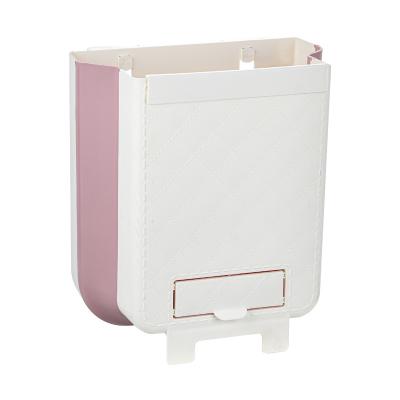 China Wall Mounted Waste Bin Sustainable Folding Kitchen Waste Bin Basket Basket With Garbage Bag Storage For Cabinet Door Under Sink for sale