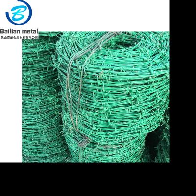 China Farm Fence Safety PVC Coated Barbed Galvanized Carbon Steel Wire Barbed Decorative Coil For Reservation/School/Farm for sale