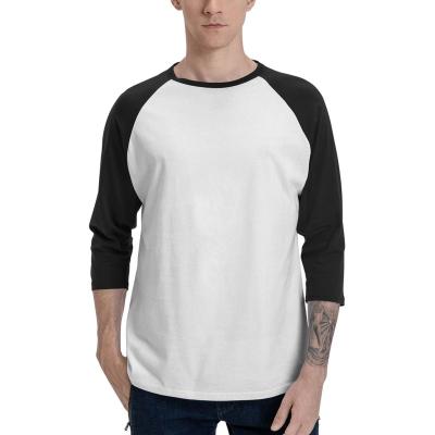 China Anti-wrinkle 3D printed custom logo raglan mid sleeve t-shirt design of round neck men's and women's t-shirt raglan mid sleeve t-shirt for sale