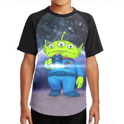 China Boy 3D Kids Anti-Shrink T-shirts Custom Short Sleeve Plain Logo Printing 100 Cotton Blank Kids Baby Cartoon Raglan Sleeves for sale