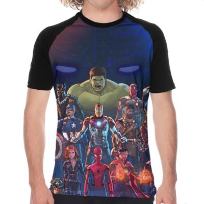 China Anime Anti-Wrinkle 2022 Men's 3D Full Print High Quality Sports T-shirt Marvel T-shirt Drawing Custom Designer Custom Men Raglan Sleeves for sale