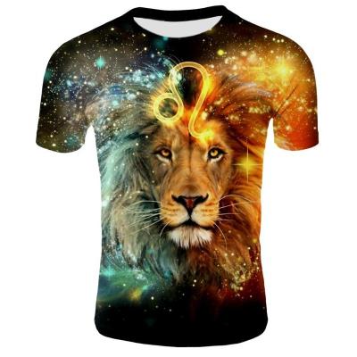 China Anti-wrinkle printer white lion t-shirt ladies/men t-shirt funny loose lion straits female/male t-shirt for sale