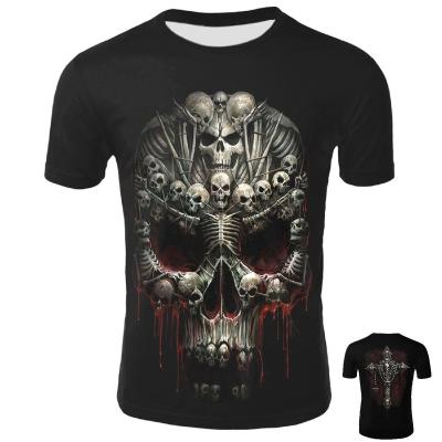 China Skull Anti-Shrink Casual T-shirt Hat Hat Female Social 3d Print/Funny Ladies/Men's Ghost Shirt Ladies/Men's Social T-Shirt for sale